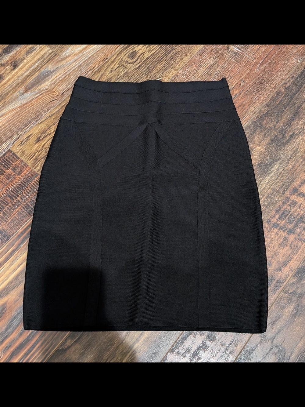 bebe Black Structured Pencil Skirt